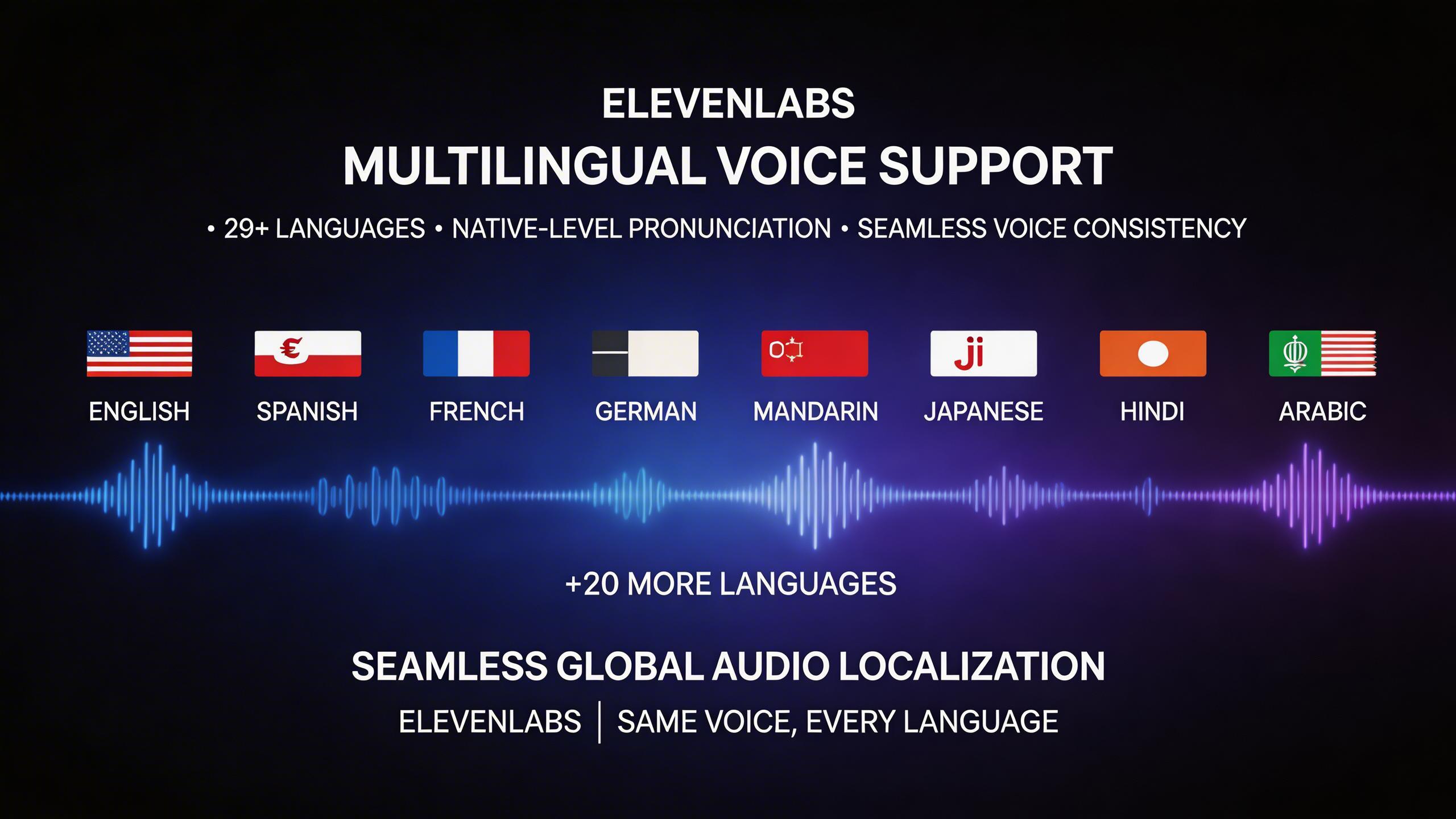 Multilingual Voice Support. Generate speech in 29+ languages with native-level pronunciation and accent accuracy. ElevenLabs maintains voice consistency across languages,...