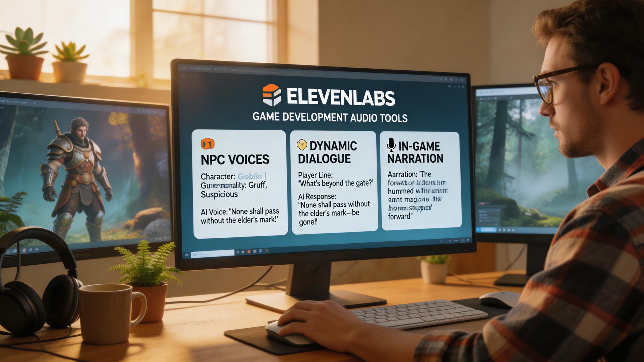Game Development. Generate dynamic character dialogue, NPC voices, and in-game narration at scale. ElevenLabs provides distinct voice personalities that bring game worlds to...