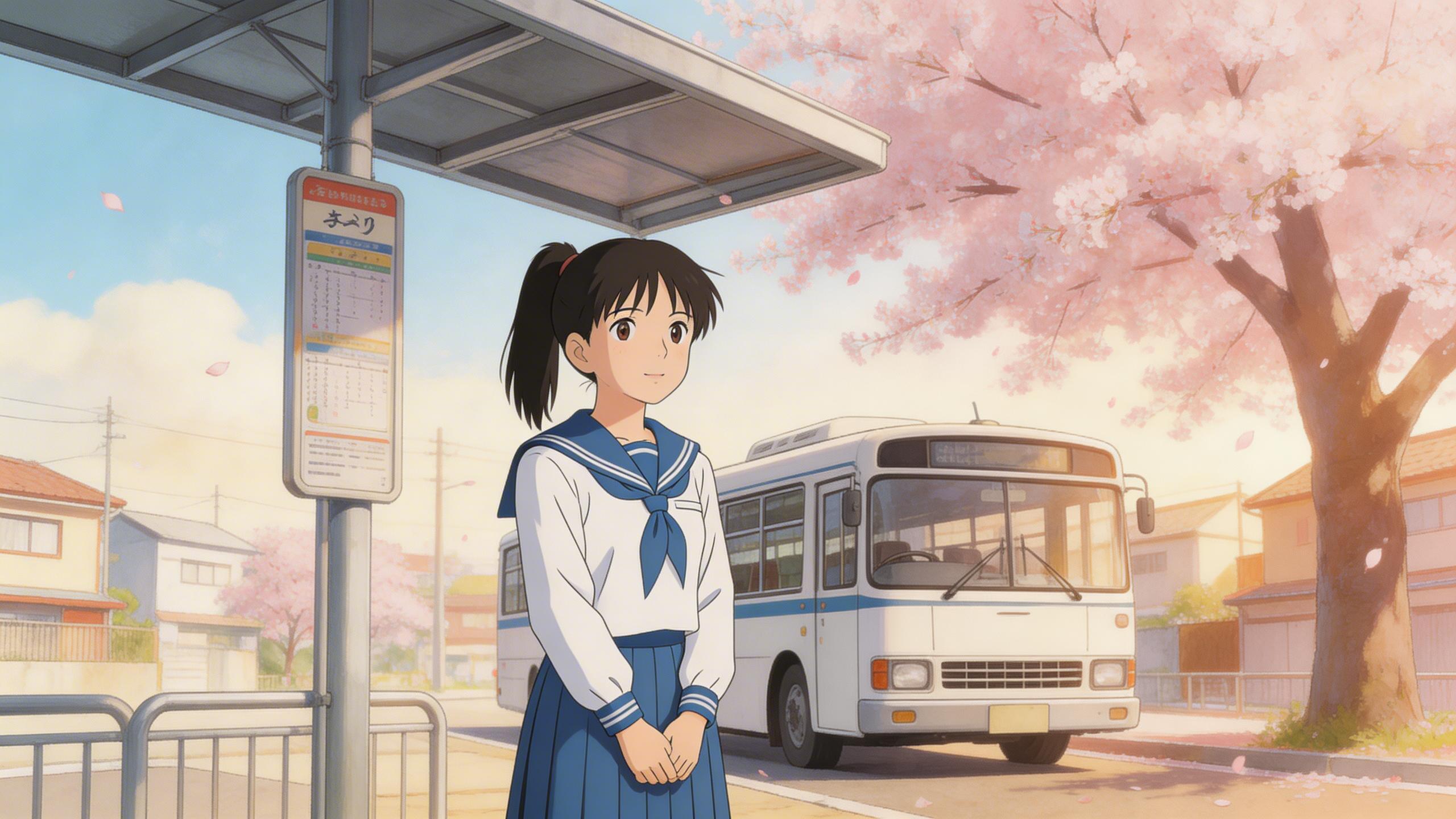 Style Transformation. Transform this photograph into a Studio Ghibli anime illustration style, soft watercolor textures, warm palette, maintain the same composition and...