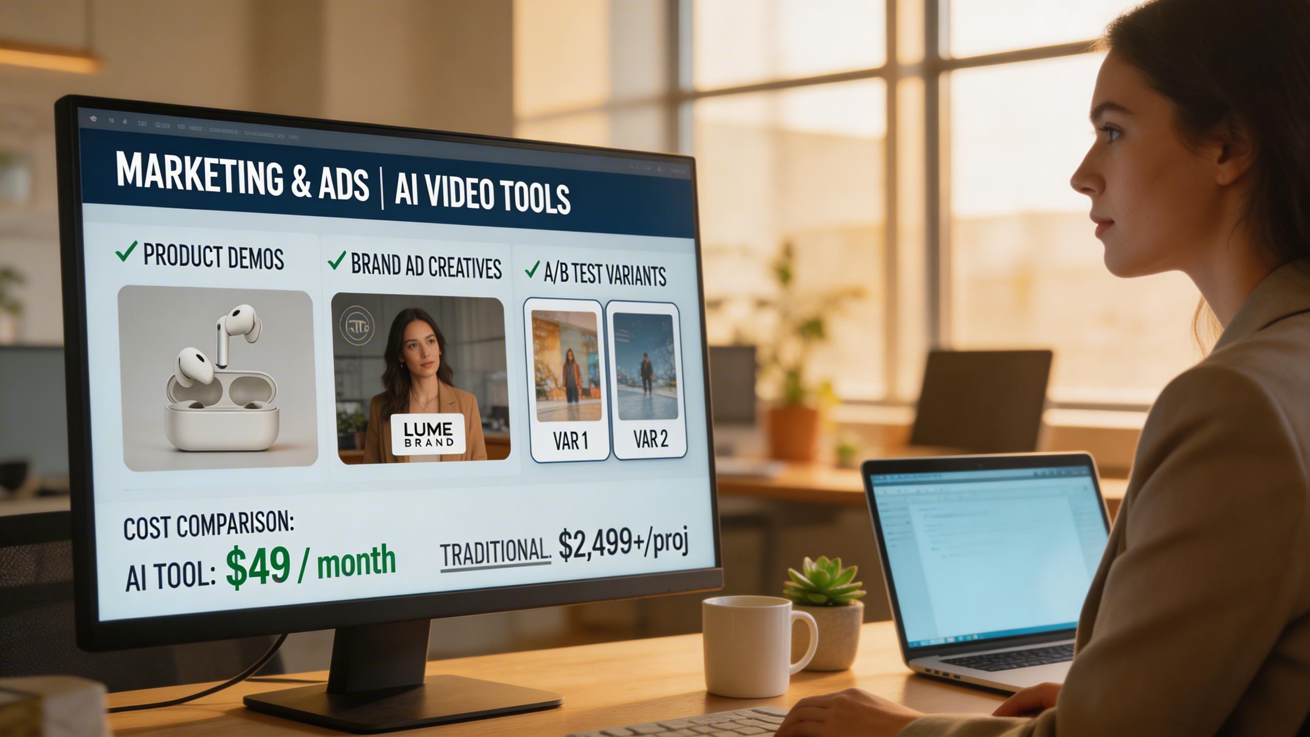 Marketing & Ads. Produce polished product demos, brand videos, and ad creatives at a fraction of traditional production cost. The affordable pricing makes A/B testing with...
