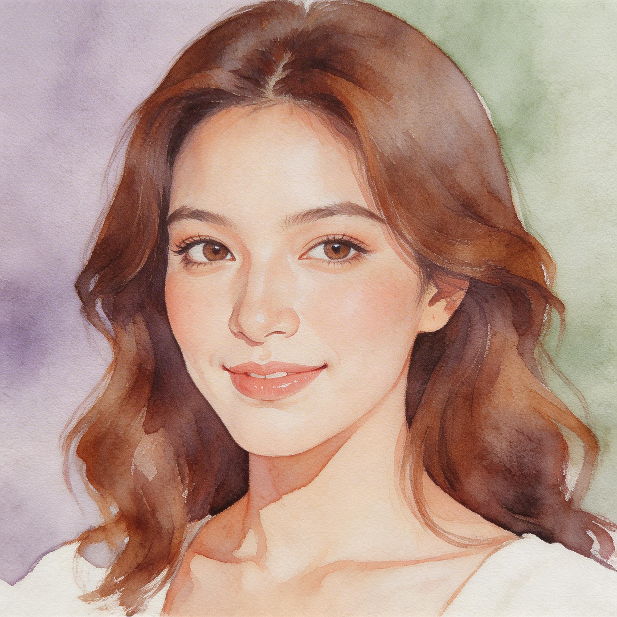 Watercolor style portrait remix