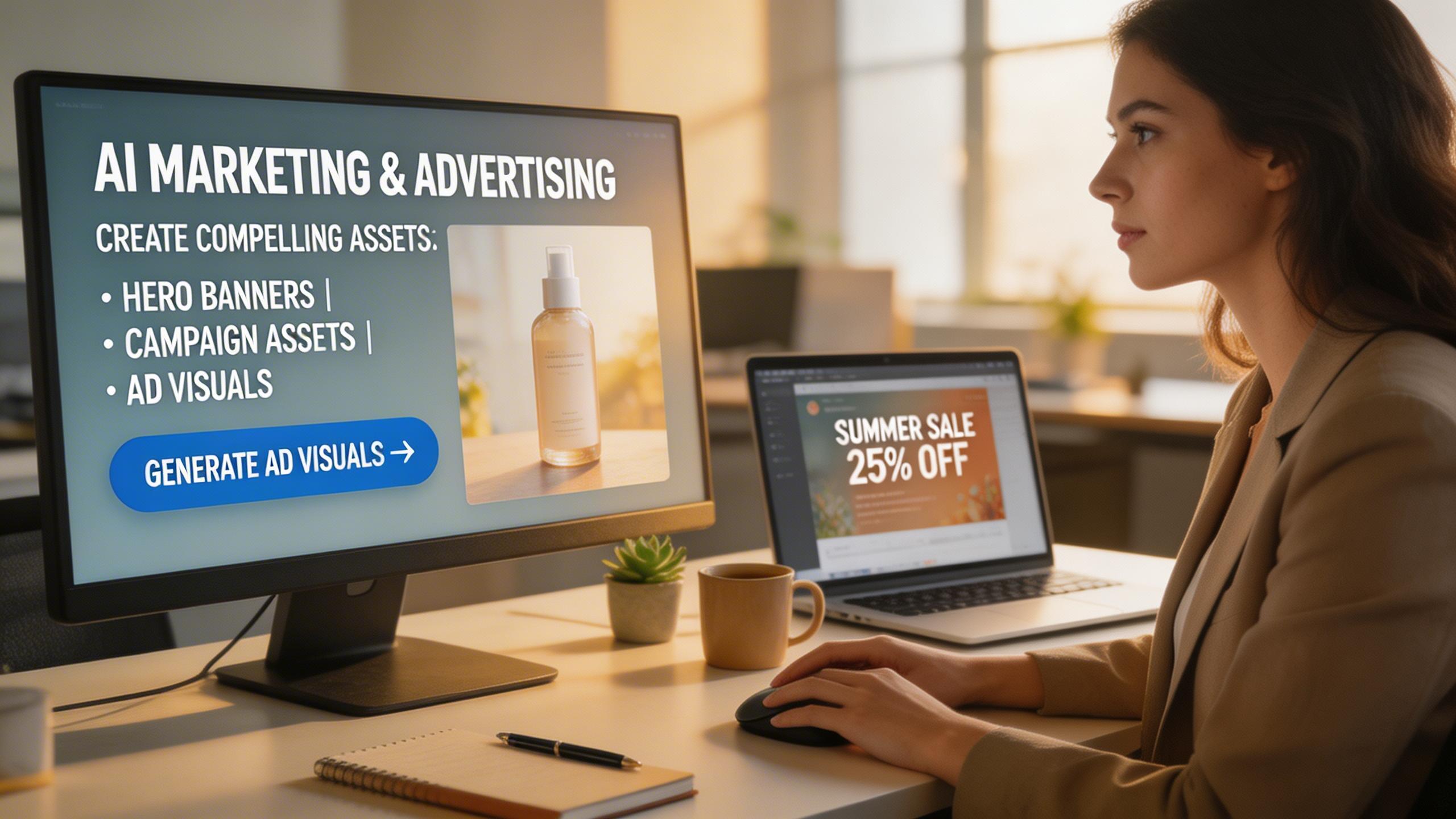 Marketing & Advertising. Create compelling ad visuals, hero images, banner graphics, and campaign assets. Precise text rendering means your headlines and calls-to-action...