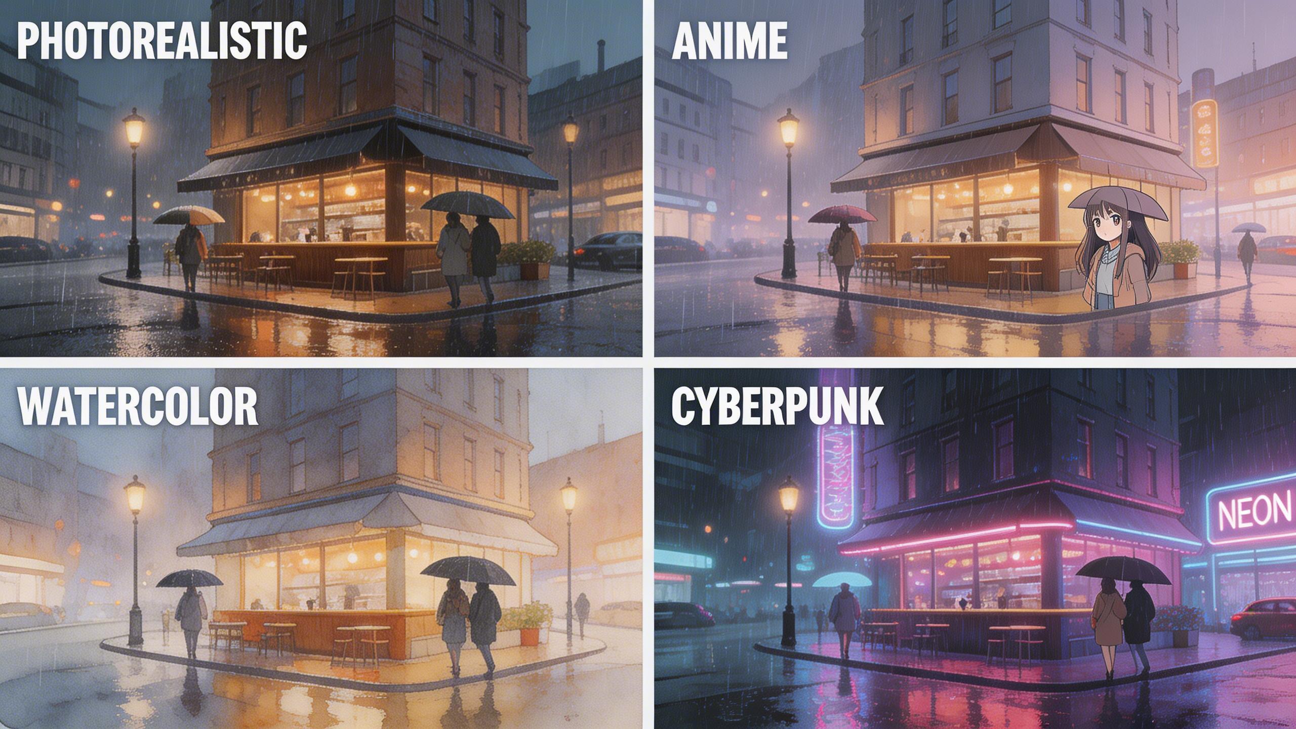 Diverse Style Control. From photorealistic to anime, cinematic to documentary — the model adapts its output style to match your creative direction with flexible aspect ratios...