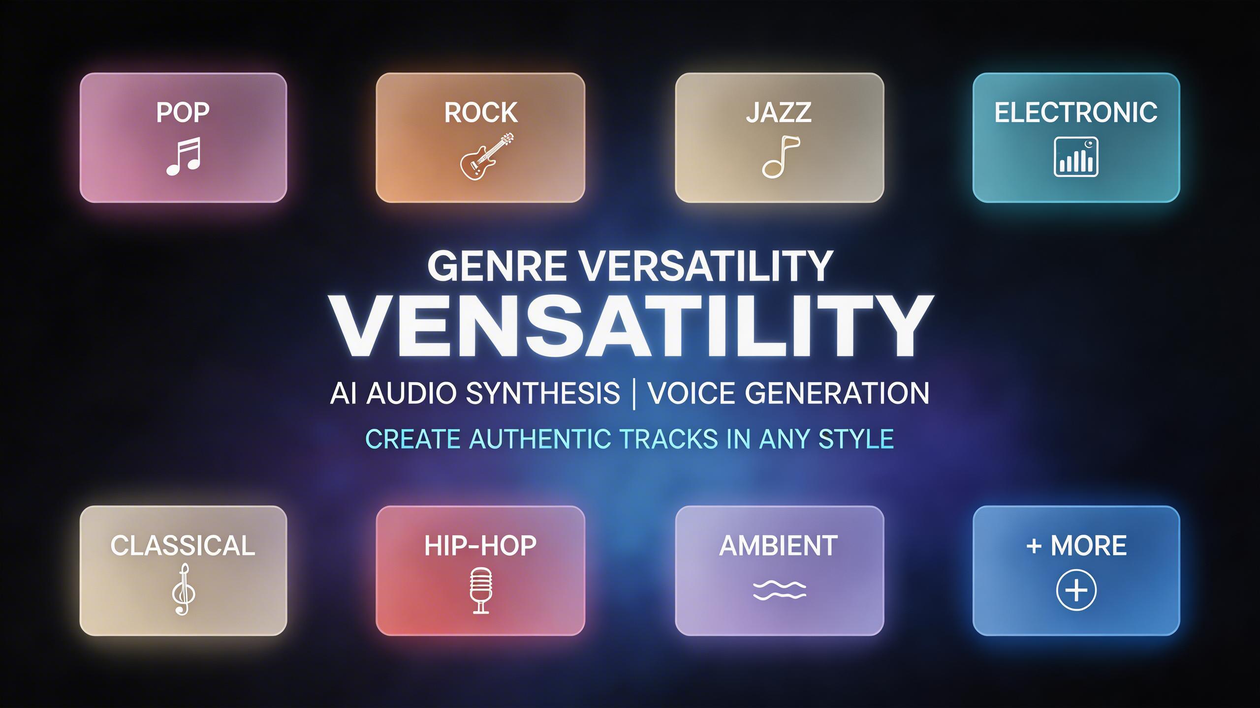 Genre Versatility. Create music across any genre — pop, rock, jazz, electronic, classical, hip-hop, ambient, and more. Each model understands musical conventions and can...