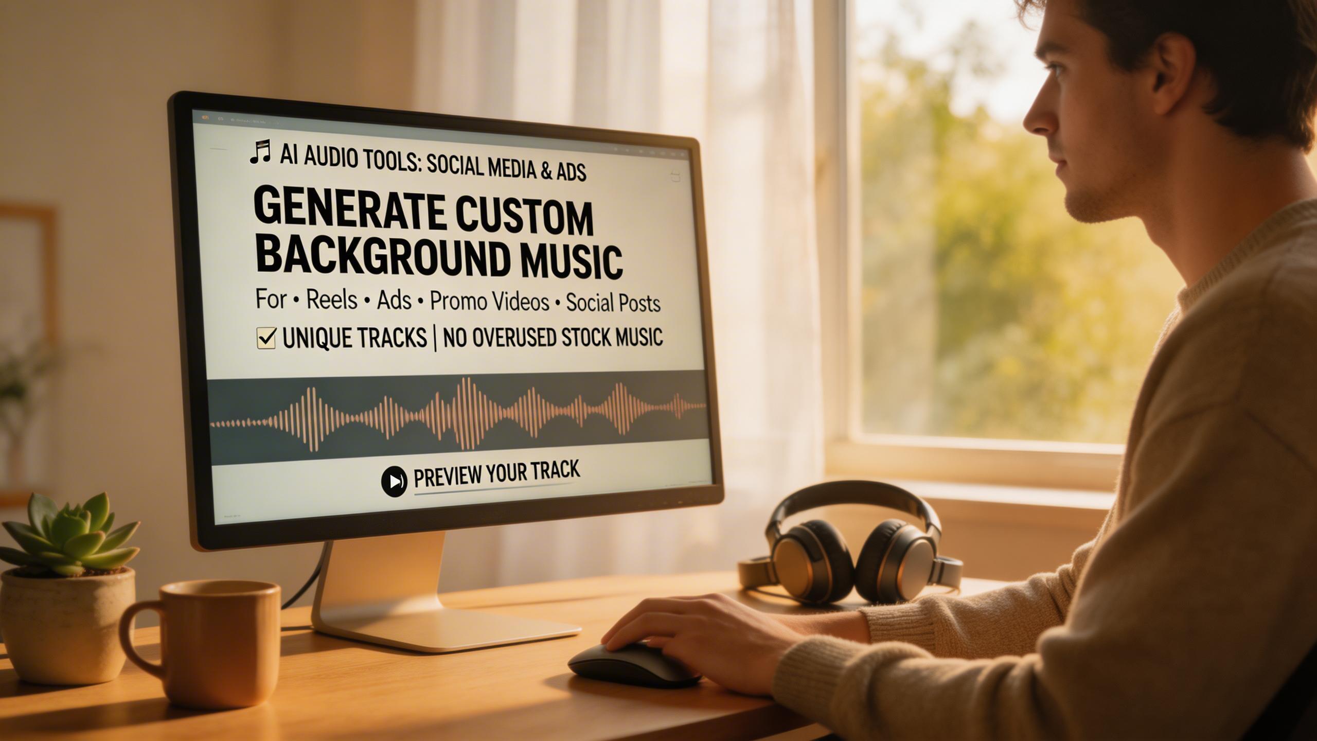 Social Media & Ads. Generate catchy, on-brand background music for social media posts, ads, and promotional videos. Create unique tracks that stand out from overused stock...
