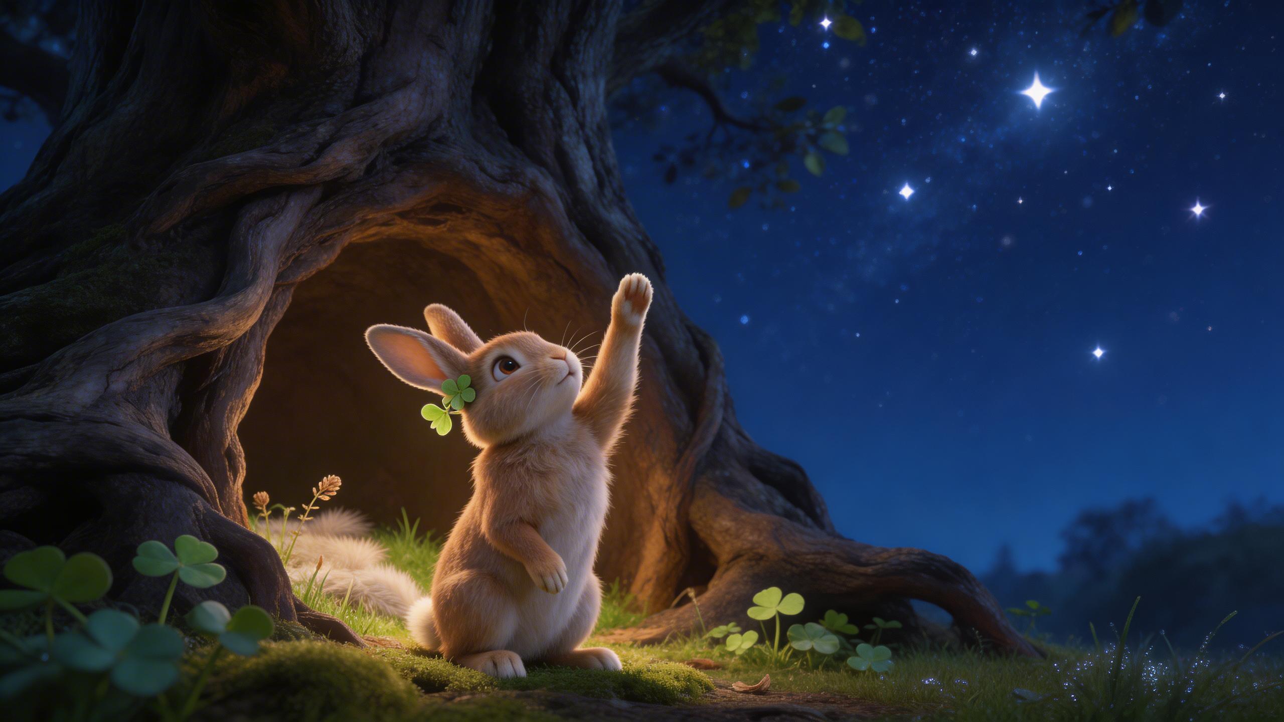 Bedtime Story. Once upon a time, in a cozy little burrow beneath the old oak tree, there lived a tiny rabbit named Clover who dreamed of touching the stars.. Narration & Audiobooks