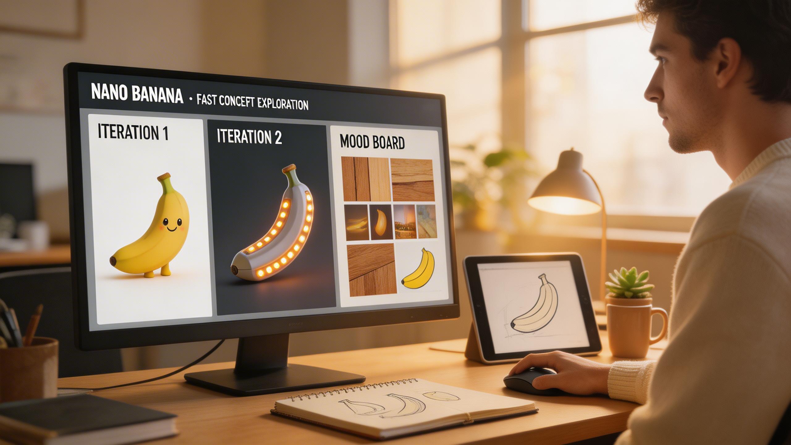 Concept Art & Design. Rapidly explore visual concepts, mood boards, and design iterations. Nano Banana's fast generation speed makes it perfect for the early stages of...