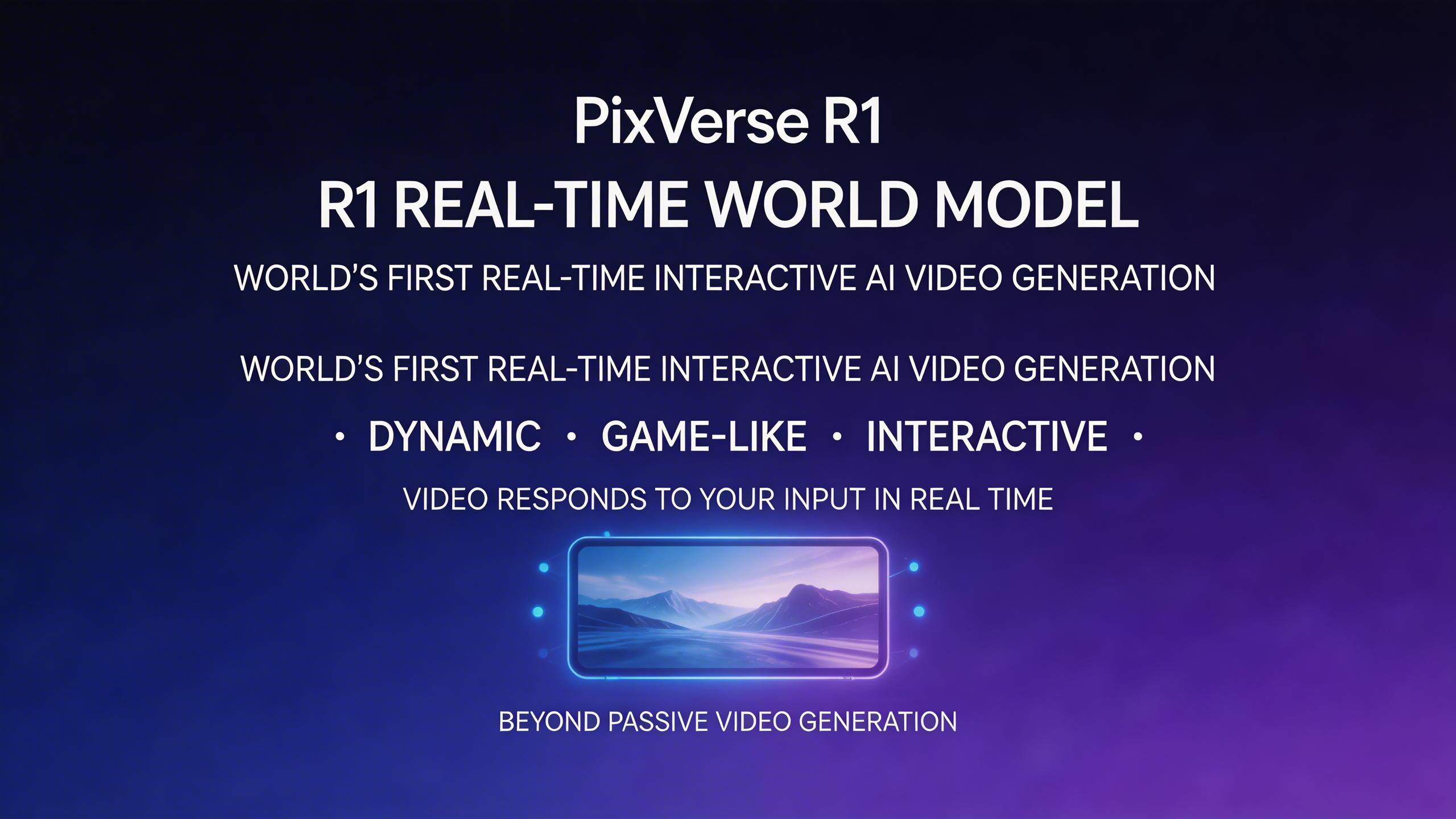 Modelo de Mundo en Tiempo Real R1. PixVerse R1 es el primer modelo de generación de video interactivo en tiempo real del mundo. Permite experiencias dinámicas similares a...