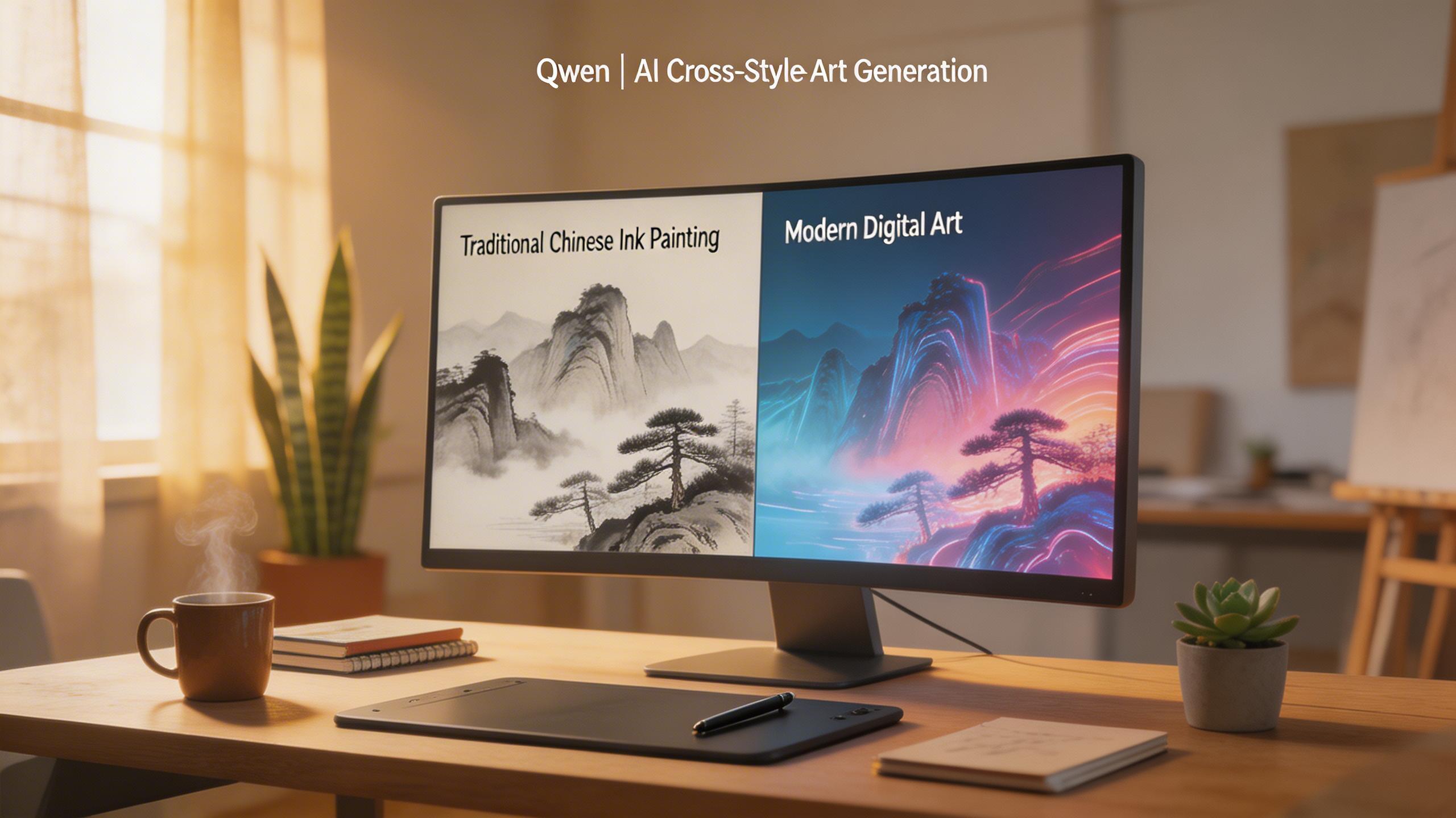 Digital Art & Illustration. Explore diverse artistic styles from traditional Chinese ink painting to modern digital art. Qwen's cultural aesthetic understanding produces...