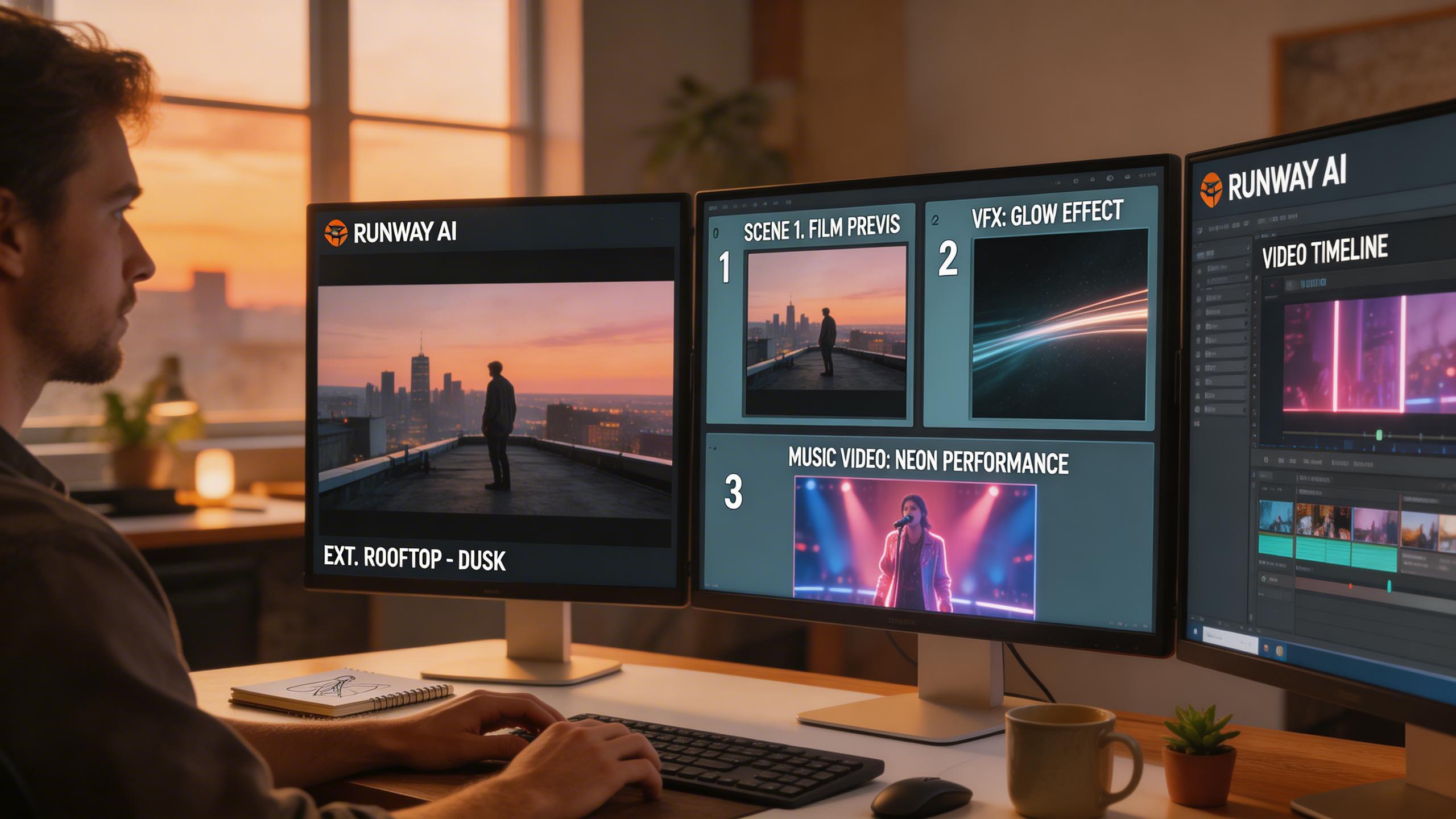 Film & Music Video Production. Generate cinematic sequences, visual effects shots, and concept previsualization for film and music video projects. Runway is the go-to tool for...