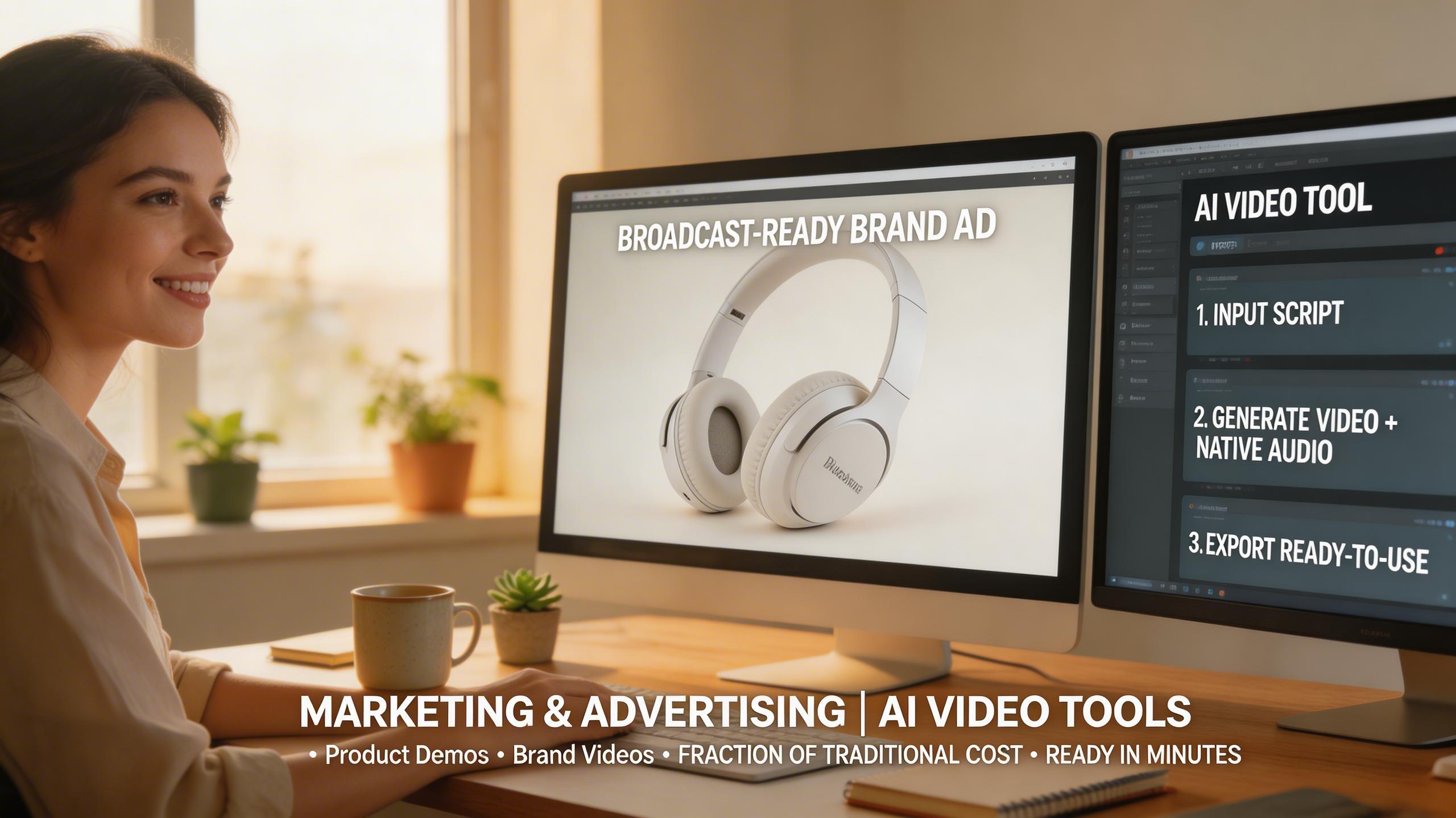 Marketing y Publicidad. Produce demos de productos, videos de marca y creatividades publicitarias a una fracción del costo de producción tradicional.. Equipos de Marketing