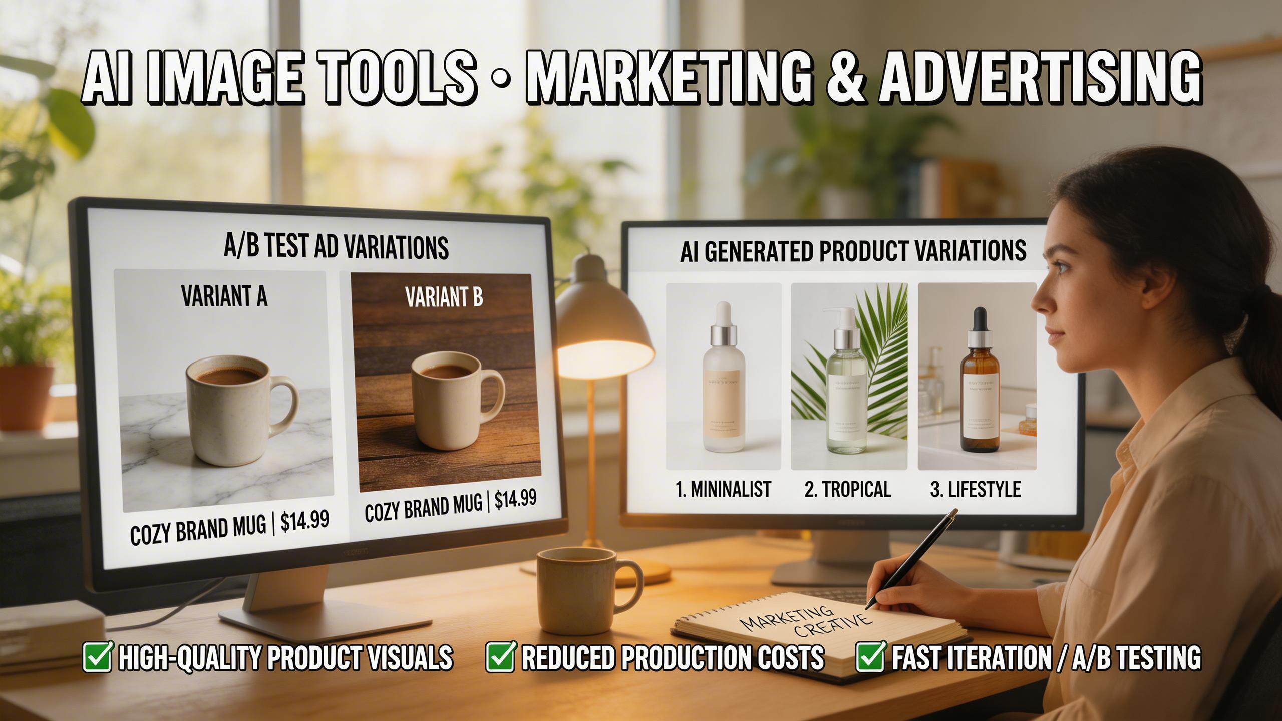 Marketing & Advertising. Produce high-quality product visuals, ad creatives, and brand imagery at a fraction of traditional photography costs. Iterate on concepts rapidly and...