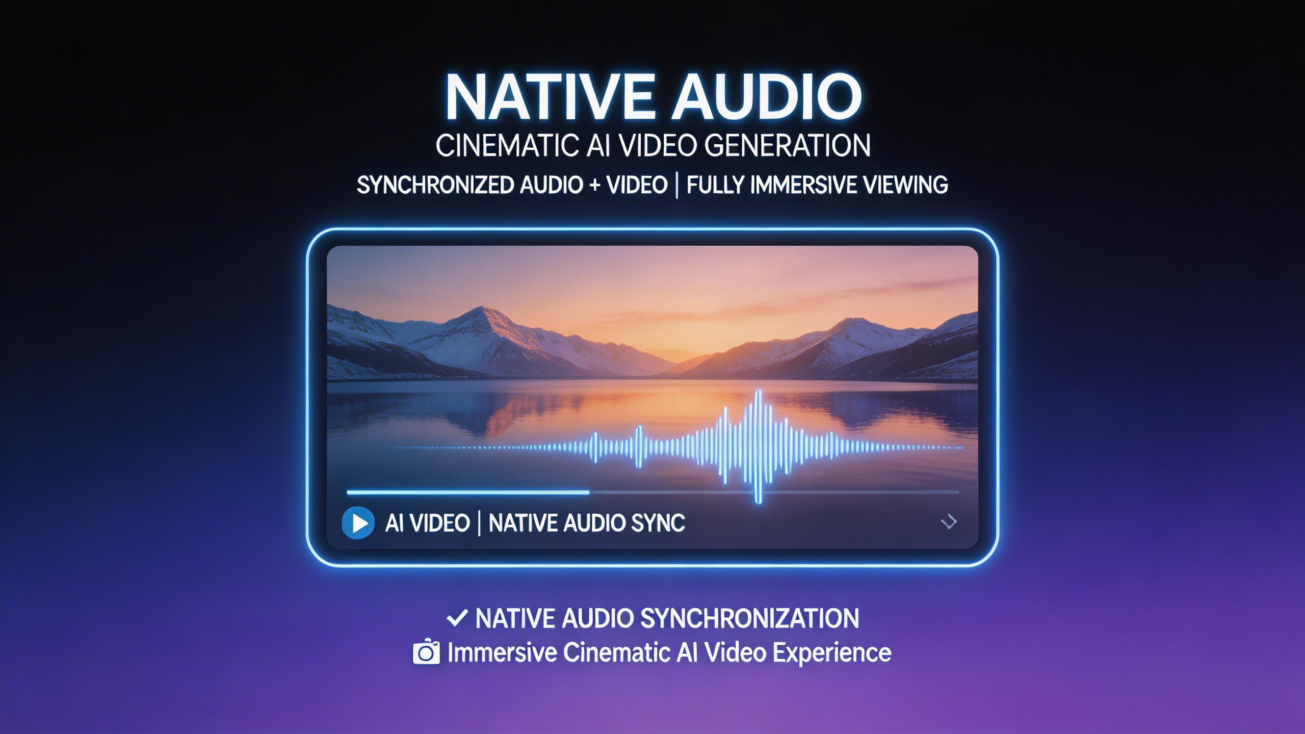 Native Audio. Generate videos with synchronized native audio for immersive viewing experiences.