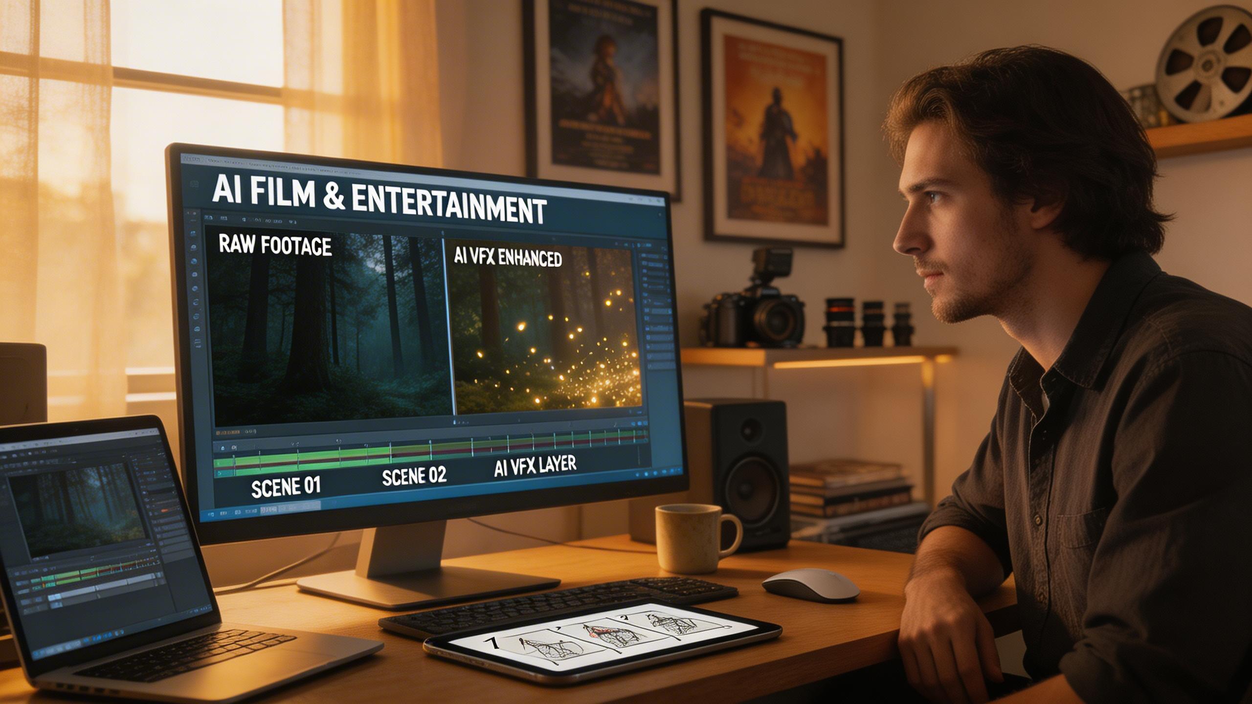Film & Entertainment. Create cinematic sequences, visual effects, and storytelling videos for film production.