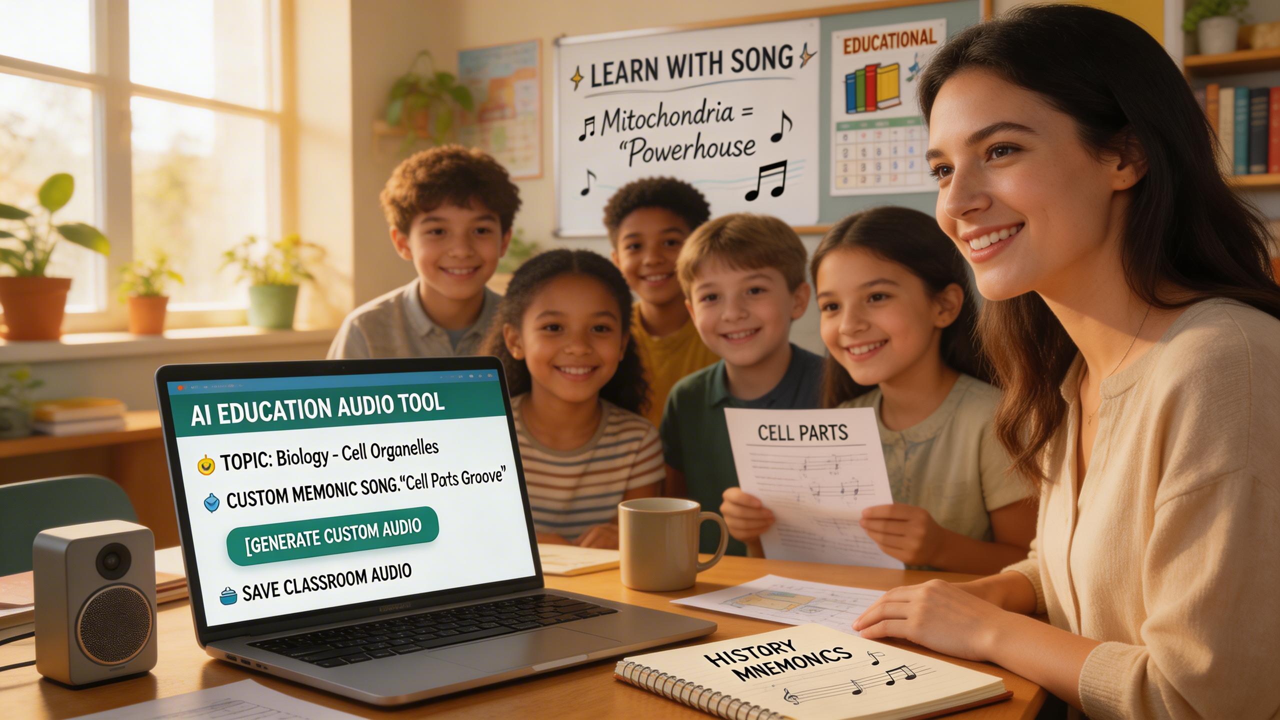 Education & Learning. Create educational songs, musical mnemonics, and engaging audio content for classrooms. Teachers can generate custom songs that make learning fun and...