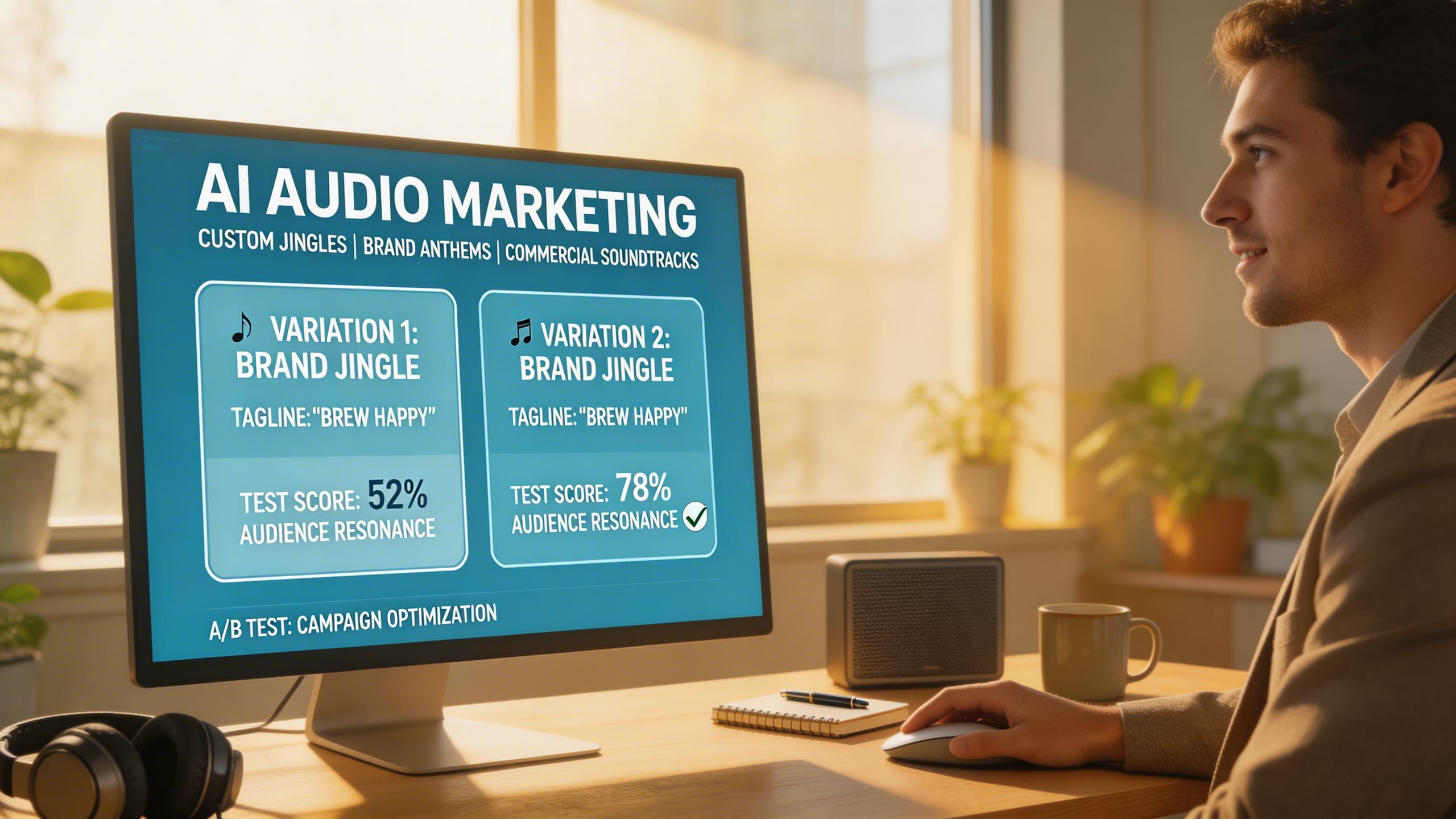 Marketing & Advertising. Produce custom jingles, brand anthems, and commercial soundtracks tailored to your campaign. Generate multiple variations quickly to A/B test which...